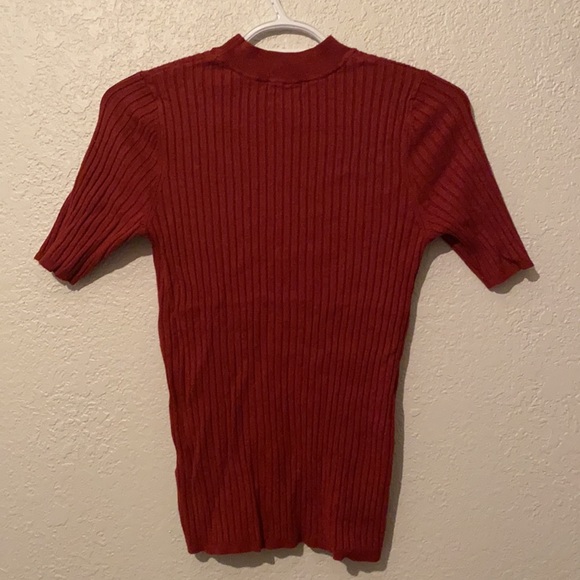 Burnt orange mock turtle neck t shirt - Picture 2 of 3